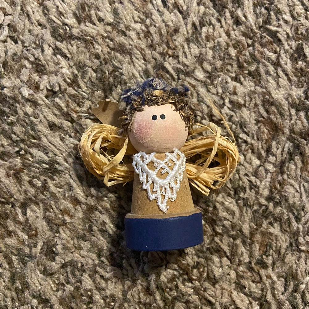 5/$10 | Handcrafted Wooden Angel Figurine